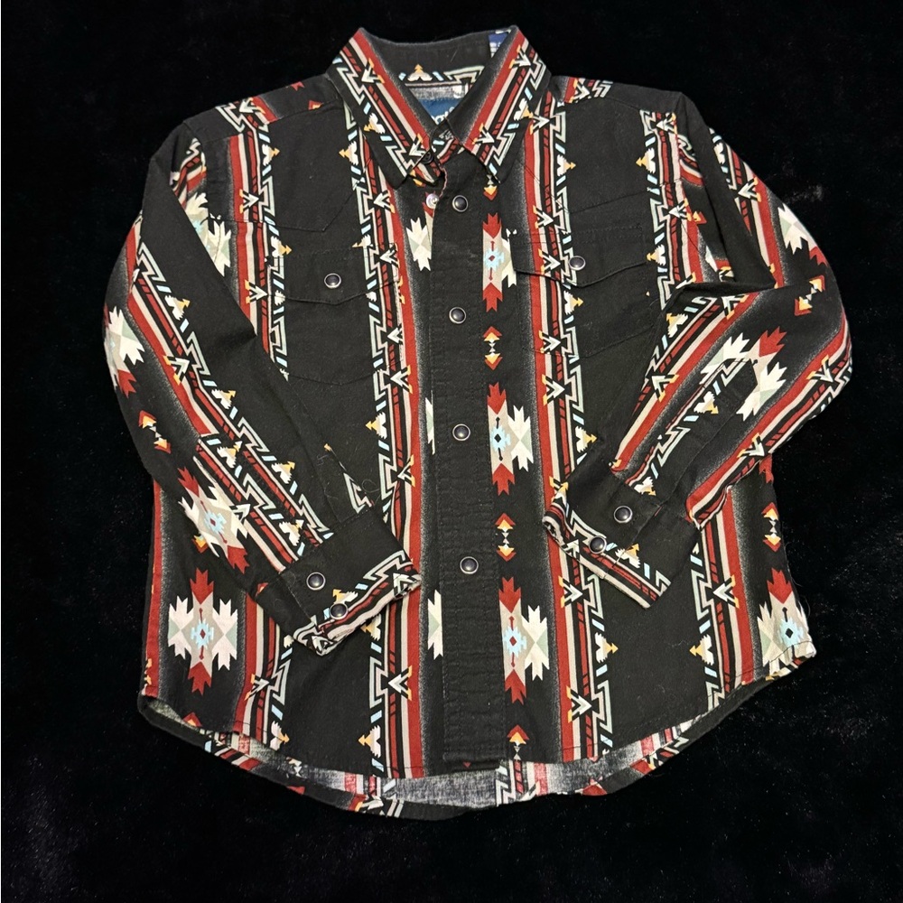 Vintage wrangler kids Aztec button down